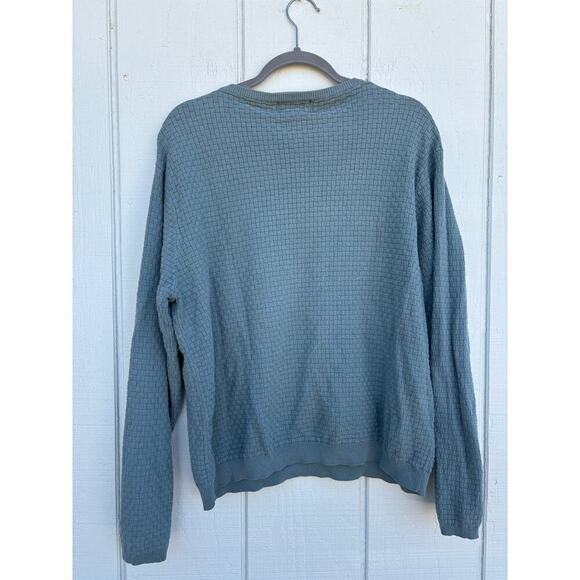 Pendleton Textured V Neck Cotton Sweater, Blue, Size‎ Medium - Picture 3 of 4